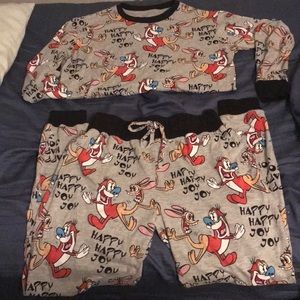 REN AND STIMPY PJ SET!!